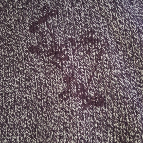 Buffalo by David Bitton Cozy Knit Poncho sweater Purple Thick Turtle Neck fringe - Picture 2 of 7